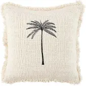 Bazar Bizar De Gili Palm Kussenhoes - Natuurlijk Zwart