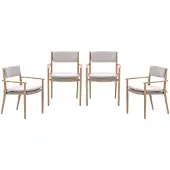 Garden Impressions Parijs tuinstoelen set van 4 light teak look / desert sand