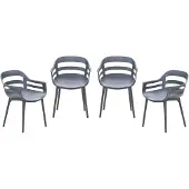 Garden Impressions Ceasar tuinstoelen set van 4 antraciet
