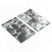 Tulup Duurzame en stijlvolle glazen borden met abstract driehoekspatroon 2x30x52 cm