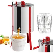 ACXIN Handmatige Honingcentrifuge 4 Ramen Ø 48cm RVS Tangentiële Extractie Deksel