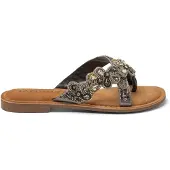 Lazamani Slippers Dames Grijs Leer | Maat 40
