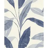 Rasch 407532 Vliesbehang Wit Blauw – Landelijk Bladeren Patroon – 0,53x10,05 m