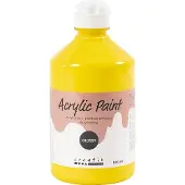 Packlinq Acrylverf Glossy, primair geel, 500 ml/ 1 fles