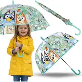 Sarcia.eu Bluey Kinderparaplu, opvouwbare transparante handmatige paraplu voor kinderen