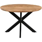 LivingFurn eetkamertafel jesper round 120cm mangohout / gecoat staal
