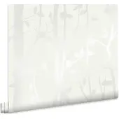 Laura Ashley Cottonwood Behang - Planten - 10mx52cm - Wit