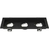 LEDVION – LED Inbouwspot Triple Rechthoek 270x100mm – Zwart – Dimbaar – Kantelbaar – GU10 – IP20