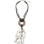 Behave - Bruine Kralen Ketting Tijgeroog 39,5 cm (+6 cm verlengketting) - Mode Sieraden Voor Dagelijks Gebruik
