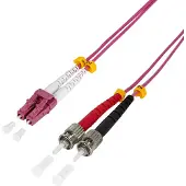 Logilink FP4LT05 Glasvezel Optische vezel Aansluitkabel 5.00 m Violet 50/125 µ Multimode OM4