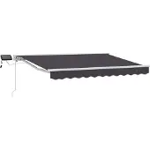 vidaXL Handbediende luifel met LED's Wit en antracietkleurig 3 x 2,5 m