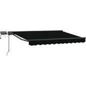 vidaXL Handbediende luifel met LED's Zwart en Anthraciet 3 x 2,5 m
