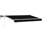 vidaXL Handbediende luifel met LED's Zwart en Wit 3 x 2,5 m