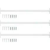vidaXL Verstelbare ven veilighheidsbalk 3 st 710 -1200 mm Staal Wit