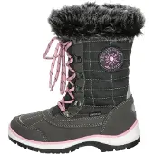 Lico Snowboots 'Lillesand' lichtgrijs / donkergrijs / lichtroze / zwart