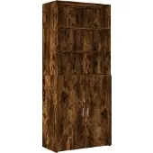 vidaXL Opbergkast 80x42,5x225 cm bewerkt hout gerookt eikenkleur
