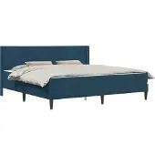 vidaXL Bedframe met matras met hoofdeinde Blauw 180 x 200 cm Fluweel