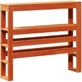 vidaXL Hoofdbord met schappen 100 cm massief grenenhout wasbruin