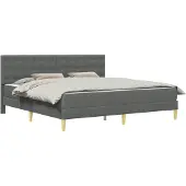 vidaXL Bedframe met matras Donkergrijs 180 x 200 cm Stof