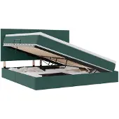 vidaXL Opslag bed met matras Donkergroen 200 x 200 cm Fluweel