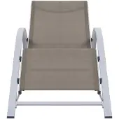 vidaXL Ligbed textileen en aluminium taupe