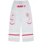 AND1 Broek lichtgrijs / rood / wit