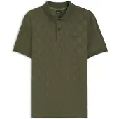 BOSS Poloshirt BOSS Green donkergroen vierkant patroon