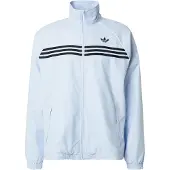 Adidas Tussenjas 'CHEST STRIPES TRACK' lichtblauw / zwart