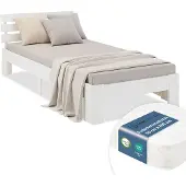 Homestyle4u Eenpersoonsbed - 90x200 cm - met Binnenveringmatras - Natuur