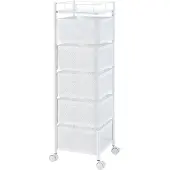 En.casa Keukentrolley Sunndal met 5 manden 94,5x27x27 cm wit