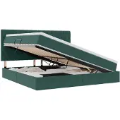 vidaXL Opslag bed met matras Donkergroen 200 x 200 cm Fluweel