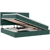 vidaXL Opslag bed met matras Donkergroen 200 x 200 cm Fluweel