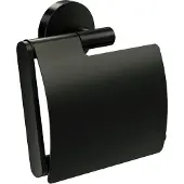 Saniclear London wc-rolhouder met klep mat zwart