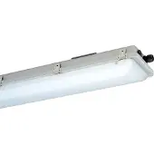Schuch Ex-Poly-armatuur, IP66, nD866F, 12L60, 40W, 6020lm, satijn. Wastafel, 1250mm, zone 2+22