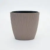 Vita bloempot Mika ovaal 60 taupe + voor binnen en buitenhuis + uv / vorstbestendig + binnenpot met handvaten