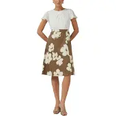 s.Oliver Black Label Jurk lichtbeige / bruin / wit