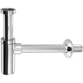 Hak Wastafelsifon 5/4", afvoer 32mm, rond, chroom