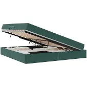 vidaXL Opbergbed met matras Donkergroen 200 x 200 cm Fluweel