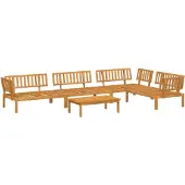 vidaXL 5-delige Loungeset pallet massief acaciahout