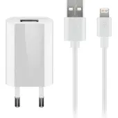 Goobay USB oplader | | 1 poort (USB A, 5W, Lightning kabel)