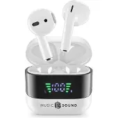 Music Sound draadloze Bluetooth TWS headset SPARK wit met LED-display