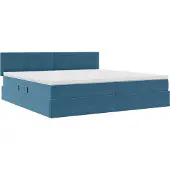 vidaXL LED opbergbed met matras Donkerblauw 200 x 200 cm Fluweel