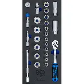 Bgs Accessoires voor gereedschapskoffers, Werkplaatswagen inzet 1/3: doppenset 10 mm (3/8") 26-delig.