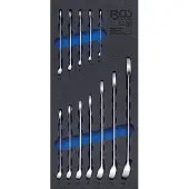 Bgs Accessoires voor gereedschapskoffers, Werkplaatswagen inzet 1/3: Combinatiesleutelset SW 6 - 22 mm 12 stuks.