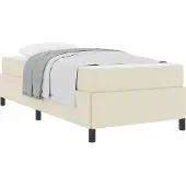 vidaXL - Bedframe - met - matras - Crème - 80 - x - 200 - cm - Stof