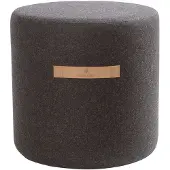 Shepherd Sara Round Wool Pouf 40x40 Cm - Zitzakken & poefs Wol Black - 614-4040010