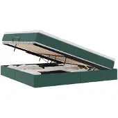 vidaXL Opbergbed met matras Donkergroen 200 x 200 cm Fluweel