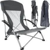 Trizand Opvouwbare Stoel - Comfortabele en Draagbare Campingstoel, Grijs