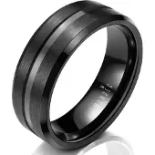 Mendes Heren ring Wolfraam Zwart 8mm-19mm