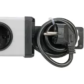 Ehmann 0218x00022301 Stekkerdoos met schakelaar 2-voudig Grijs, Zwart Randaarde stekker 1 stuk(s)